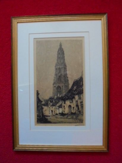 Verkocht.Pieck.Anton Pieck.1895-1987.Cunera toren Rhenen.No.:2 